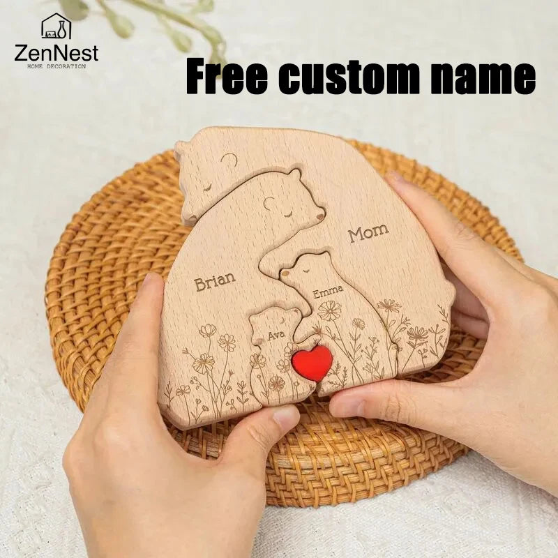 Little Bear Family Personalized Name Puzzles