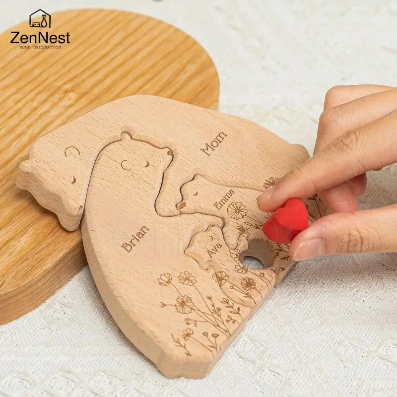 Little Bear Family Personalized Name Puzzles