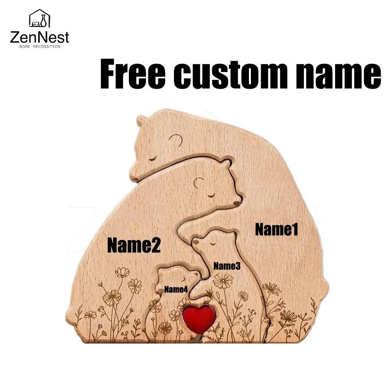 Little Bear Family Personalized Name Puzzles