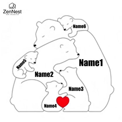 Little Bear Family Personalized Name Puzzles