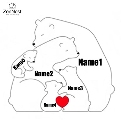 Little Bear Family Personalized Name Puzzles