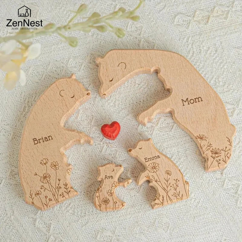 Little Bear Family Personalized Name Puzzles