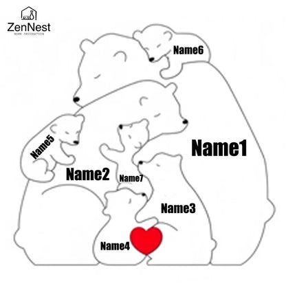 Little Bear Family Personalized Name Puzzles